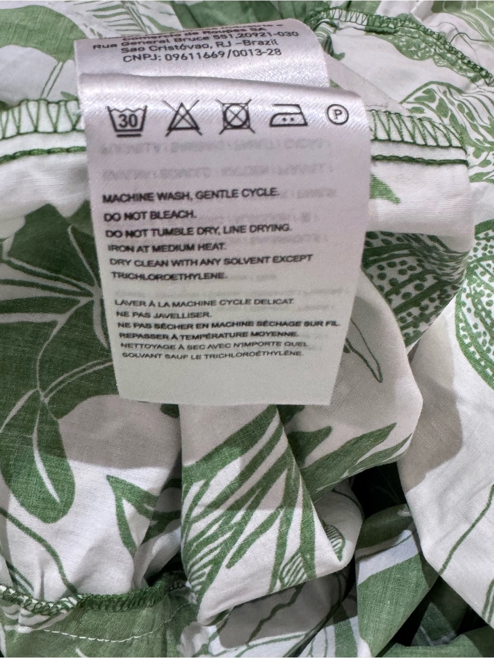 Farm Rio Sz S Dress Forest Soul Mix Midi Green White Sundress Anthropologie - Picture 9 of 11